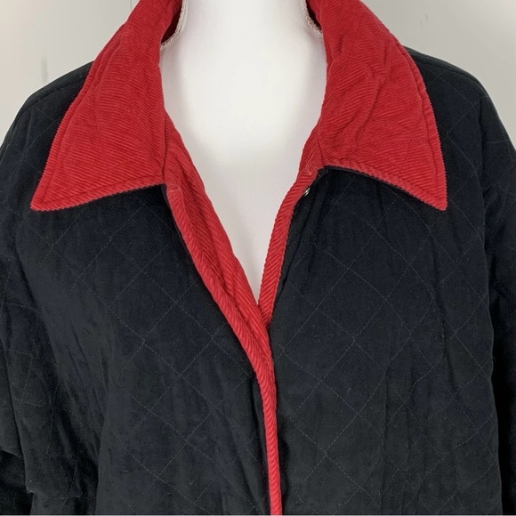 Denim & Co Women Plus Size 2X Chore Barn Coat Reversible Corduroy Velvet Quilted - Picture 7 of 14